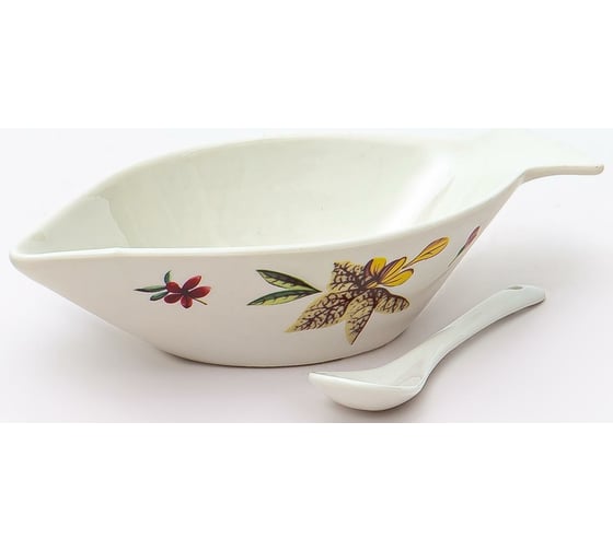 Икорница Balsford NEW BONE CHINA 180 мм, с ложкой, цветная упаковка 104-03113