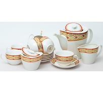 Чайный набор Balsford NEW BONE CHINA (17) 6 чашек 250 мл + 6 блюдец + чайник 1780 мл с крышкой + сахарница 300 мл с крышкой + молочник 350 мл, цветной 123-16047