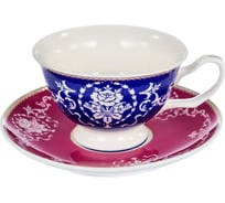 Чайный набор Balsford NEW BONE CHINA (2) чашка 200 мл + блюдце, цветной дизайн с золотом, подарочная упаковка 122-17003