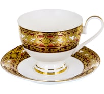 Чайный набор Balsford NEW BONE CHINA (2) чашка 230 мл + блюдце, золотой орнамент, подарочная упаковка PVC 125-14006