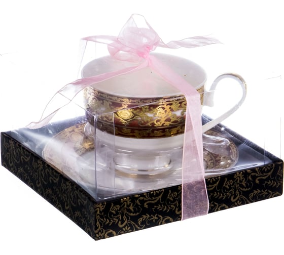 Чайный набор Balsford NEW BONE CHINA (2) чашка 230 мл + блюдце, золотой орнамент, подарочная упаковка PVC 125-14006