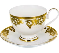 Чайный набор Balsford NEW BONE CHINA (2) чашка 230 мл + блюдце, золотой орнамент, подарочная упаковка PVC 125-14009