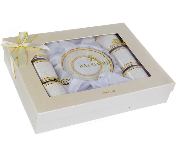 Кофейный набор Balsford NEW BONE CHINA (12) 6 чашек 100 мл + 6 блюдец, восточный с золотом, прямоугольная подарочная упаковка с окном и бантом 146-30001