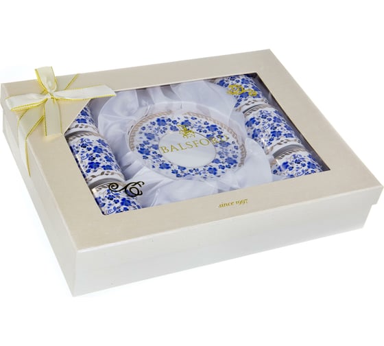 Кофейный набор Balsford NEW BONE CHINA (12) 6 чашек 100 мл + 6 блюдец, восточный с золотом, прямоугольная подарочная упаковка с окном и бантом 146-30004