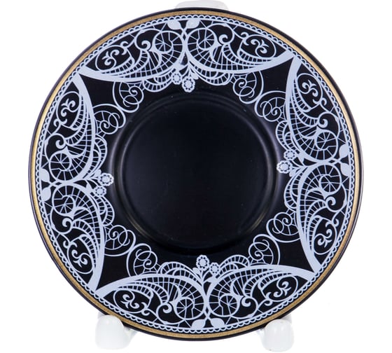 Кофейный набор Balsford NEW BONE CHINA (12) 6 чашек 100 мл + 6 блюдец, восточный с золотом, прямоугольная подарочная упаковка с окном и бантом 146-30009