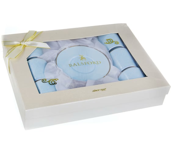 Кофейный набор Balsford NEW BONE CHINA (12) 6 чашек 100 мл + 6 блюдец, восточный с золотом, прямоугольная подарочная упаковка с окном и бантом 146-30011