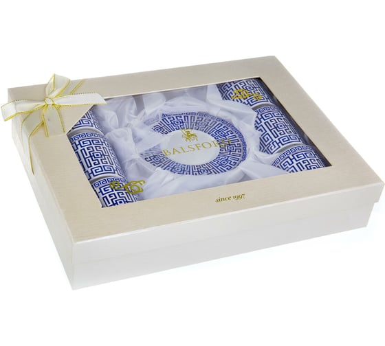 Кофейный набор Balsford NEW BONE CHINA (12) 6 чашек 100 мл + 6 блюдец, восточный с золотом, прямоугольная подарочная упаковка с окном и бантом 146-30012