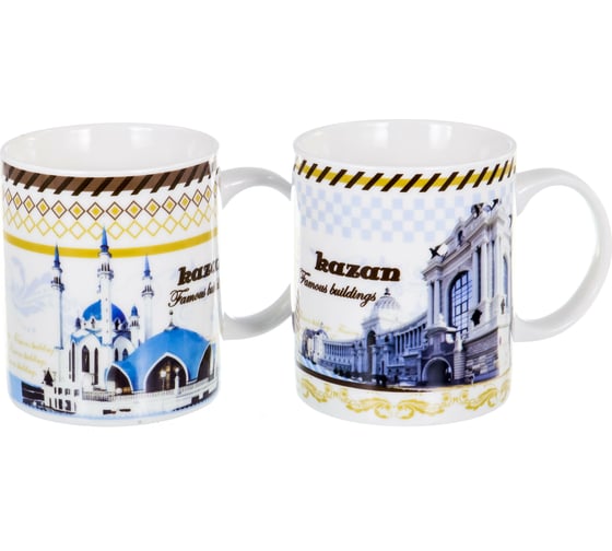 Кружка Balsford NEW BONE CHINA 340 мл, микс 2 декора КАЗАНЬ, подарочная упаковка 137-09023