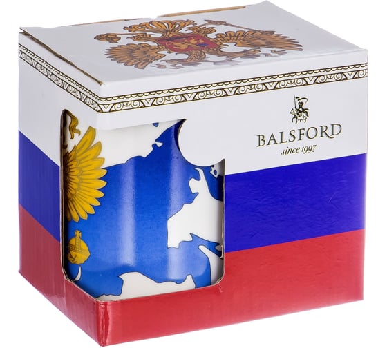 Кружка Balsford NEW BONE CHINA 350 мл национальная символика с золотом, подарочная упаковка 138-09001