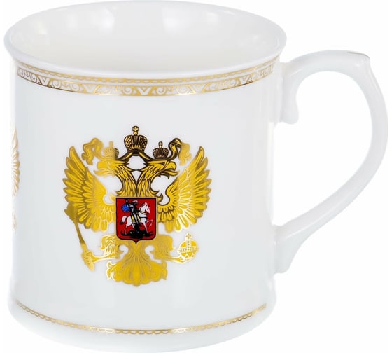 Кружка Balsford NEW BONE CHINA 400 мл, национальная символика с золотом, подарочная упаковка 138-09004
