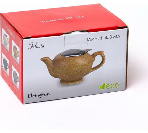 Чайник Elrington КРОШКА 450 мл, с фильтром, белый, цветная упаковка 109-06001