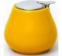 Сахарница Elrington ГЛАЗУРЬ 600 мл, с крышкой из нержавеющей стали, желтый, цветная упаковка 109-06079