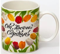 Кружка Olaff ОТ ВСЕГО СЕРДЦА NEW BONE CHINA 350 мл, индивидуальная подарочная упаковка 135-08030