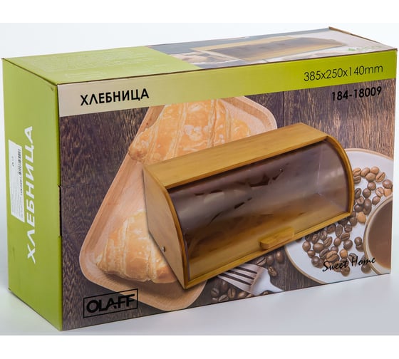 Хлебница Olaff 39x25x14 см, бамбук/полистирол, цветная упаковка 184-18009