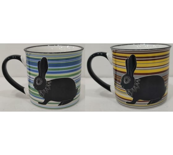 Кружка Olaff NEW BONE CHINA 300 мл, 6 шт в упаковке, микс 2 декора, упаковка - гофрокороб 221-08013 1