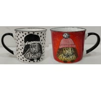 Кружка Olaff NEW BONE CHINA 300 мл, 6 шт в упаковке, микс 2 декора, упаковка - гофрокороб 221-08032