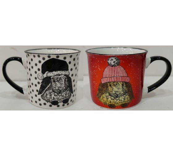 Кружка Olaff NEW BONE CHINA 300 мл, 6 шт в упаковке, микс 2 декора, упаковка - гофрокороб 221-08032