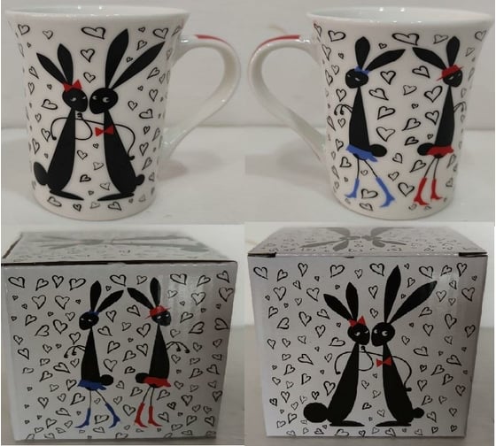 Кружка Olaff NEW BONE CHINA 310 мл, микс 2 декора, индивидуальная подарочная упаковка 221-08039 1