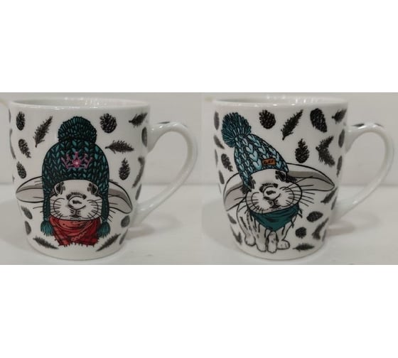 Кружка Olaff NEW BONE CHINA 270 мл, 6 шт в упаковке, микс 2 декора, упаковка - гофрокороб 221-08041 1