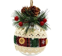 Елочное украшение Магия праздника ШАР С ШИШКАМИ 12 см NY111