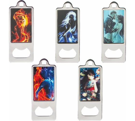 Металлическая открывалка BRAUBERG Прелестницы 36 х96 мм, объёмное 3D-изображение, 5 видов 604204 1