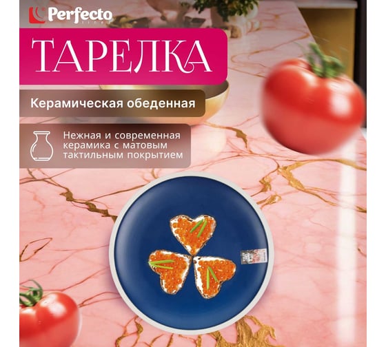 Обеденная керамическая тарелка PERFECTO LINEA Asian синий 17-112652