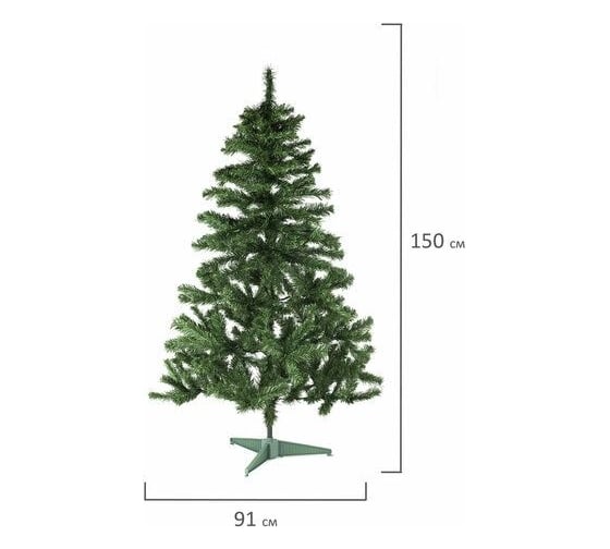 Новогодняя искусственная ель Золотая сказка Classic Green 150 см, ПВХ, зеленая 591304