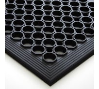 Входной грязезащитный коврик ООО Комус REM резиновый, 80x120x1.4 см, черный 892715