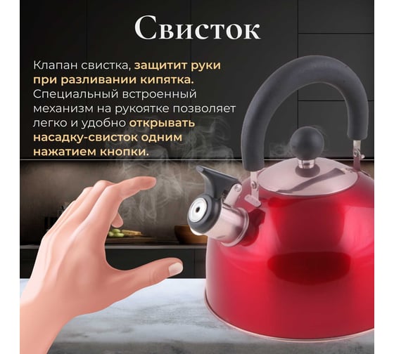 Чайник PERFECTO LINEA Holiday со свистком 2.5 л 52-121515