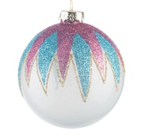 Шар Karlsbach белый с узором 8 см 6 шт. 09975