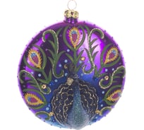 Плоский шар Karlsbach с павлином 10 см стекло 4 шт. 04189