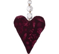 Бархатное сердце Karlsbach бордовое 15x13x4 см 6 шт. 07736