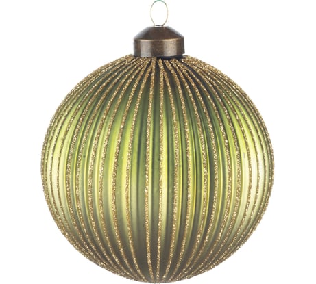 Блестящий шар Karlsbach зеленый с узором 10 см 6 шт. 2 09888