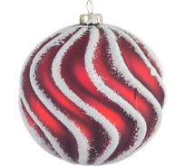 Шар Karlsbach красный с белыми волнистыми линиями 10 см 6 шт. 09899