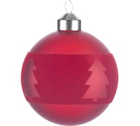 Шар Karlsbach красный с бархатной елкой, 8 см 6 шт. 10243