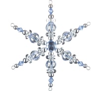 Снежинка Karlsbach из серебристо-голубых бусин, 15,5x2х17 10426
