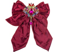 Бант Karlsbach бордовый с разноцветной брошью 15x21 см 10538