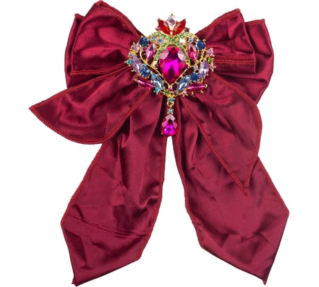 Бант Karlsbach бордовый с разноцветной брошью 15x21 см 10538