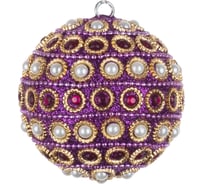 Шар Karlsbach фиолетовый с камнями и жемчужинами 7 см 4 шт. 10840