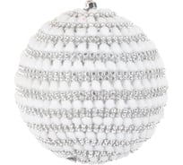 Шар Karlsbach серебристый с жемчужинами 10 см 6 шт. 11225