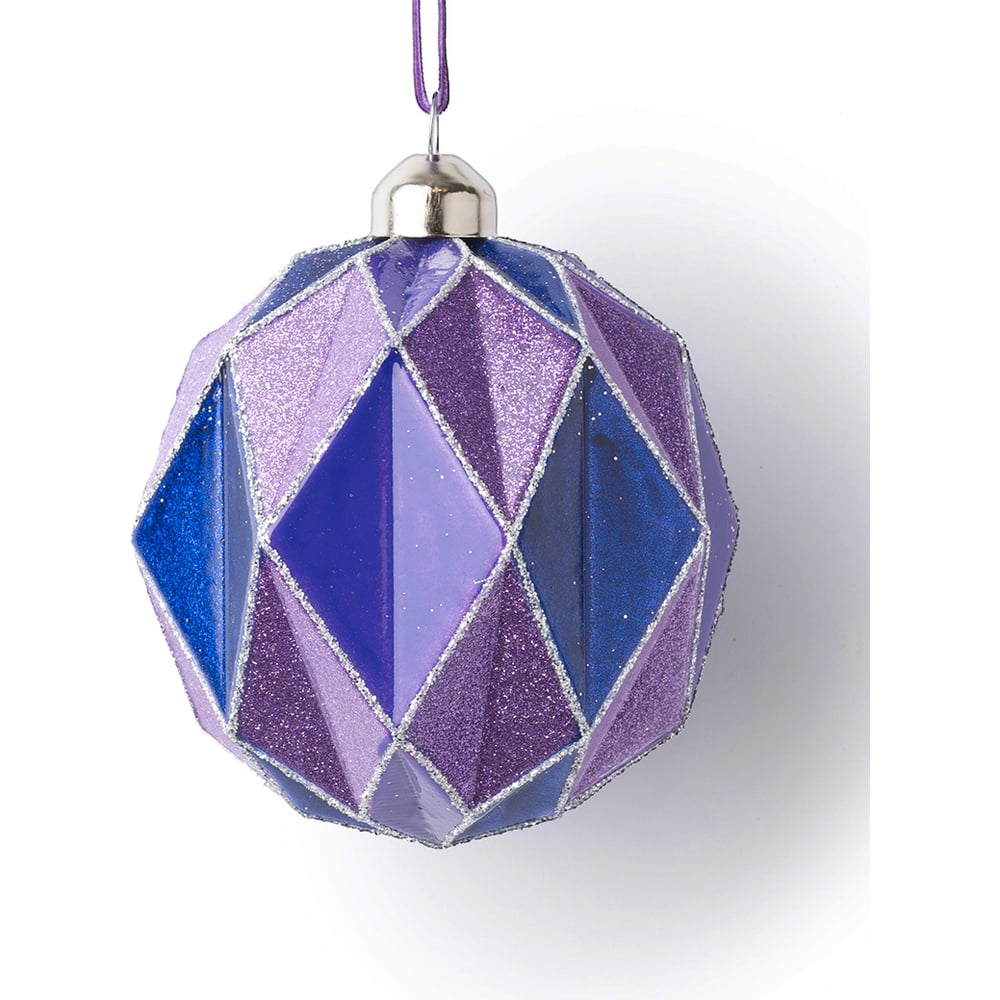 Многогранный шар Karlsbach фиолетово-синий 10 см 3 шт. 12935 - выгодная ...