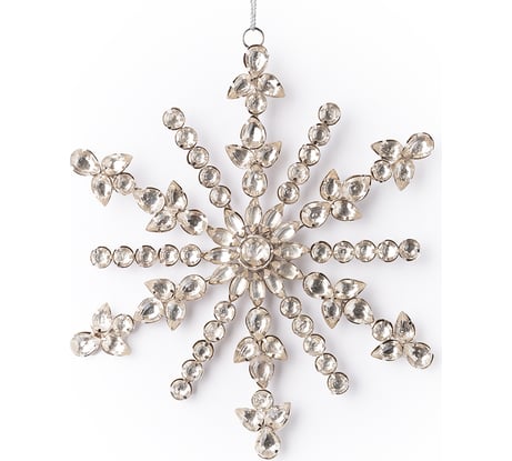 Снежинка Karlsbach из прозрачных камней 17 см, цвет металла серебро 3 шт. 13327