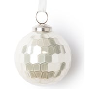 Шар Karlsbach серебряного цвета с алмазной огранкой, 8 см 3 шт. 13486