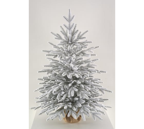 Настольная ель MAX CHRISTMAS Max Christmas Семирамида 0.7 м, заснеженная, пенек, мешковина СЕМЗ 07 1