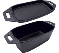 Чугунная кассероль для запекания и томления, птицы, мяса Forester 32x20x12 см, с крышкой-сковородой CI-13