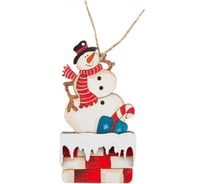 Деревянная игрушка Волшебная страна Снеговик В2 на подвесе 006310
