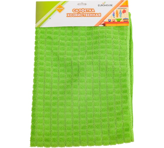 Хозяйственная салфетка EUROHOUSE из микрофибры, 40x60 см, для сушки посуды 14526 1