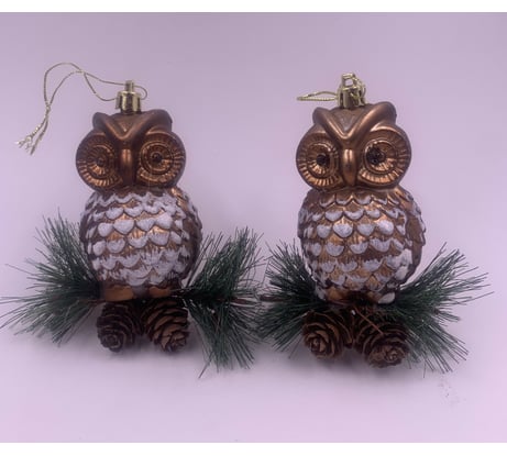 Елочное украшение Магия праздника СОВА, 8 см, набор 2 шт. NY159