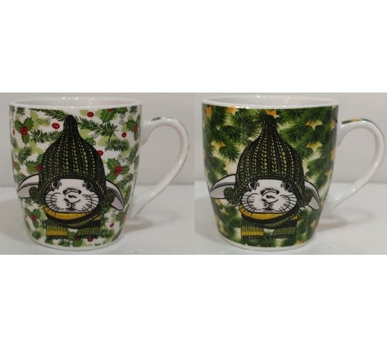 Кружка Olaff NEW BONE CHINA 270 мл, 6 шт в упаковке, микс 2 декора, упаковка - гофрокороб 221-08049 1
