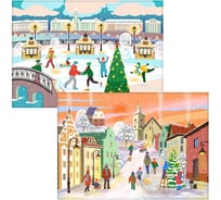 Салфетка МУЛЬТИДОМ Зимние города размер 41x26 см, 2 дизайна МТ2-147